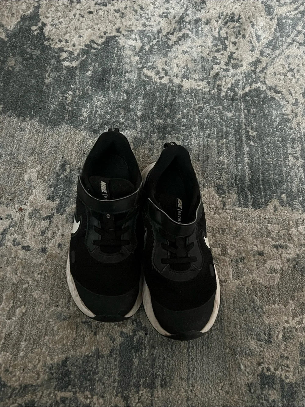 Nike Kids Black and White Velcro Sneakers